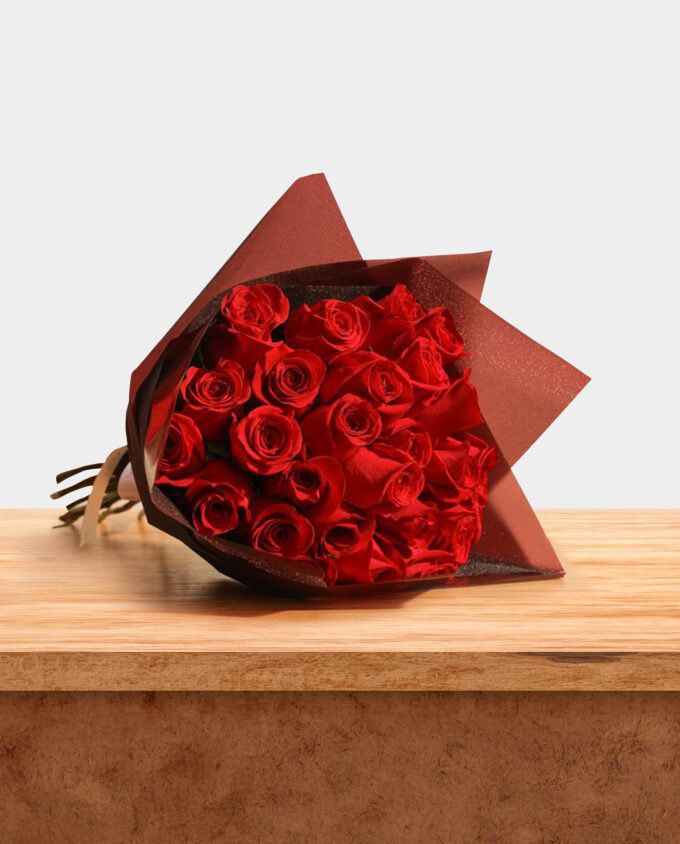 Valentine’s Red Rose Bouquet with Teddy - Image 2