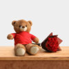 Valentine’s Red Rose Bouquet with Teddy