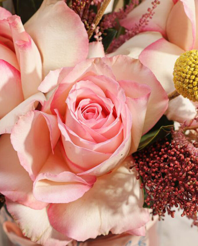 serene white floral vase