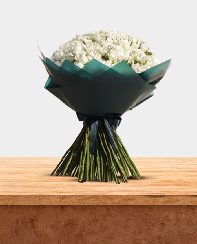 crystal white rose bouquet - Image 3