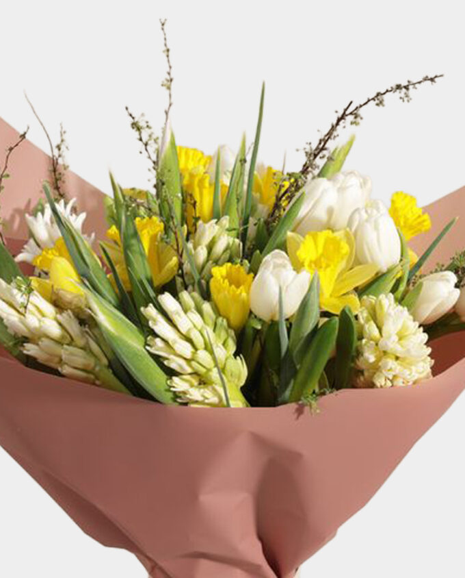 blushing tulip bouquet