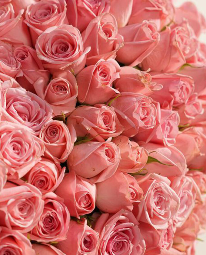 blushing heart arrangement