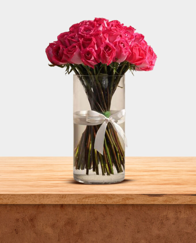 fuchsia luxe square vase - Image 3