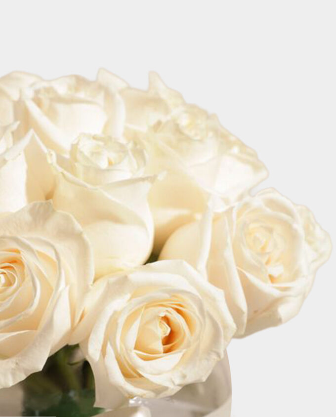 whispering snow rose bouquet