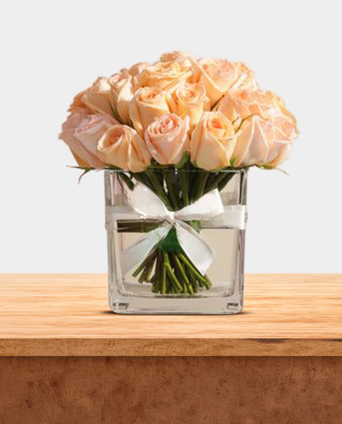 blushing peach rose vase - Image 2