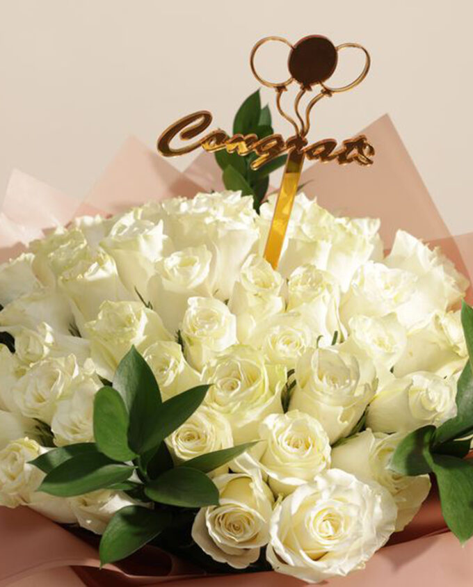 golden moments cake & bouquet set - Image 2