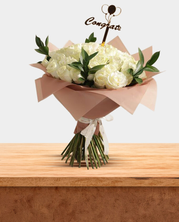 golden moments cake & bouquet set - Image 3