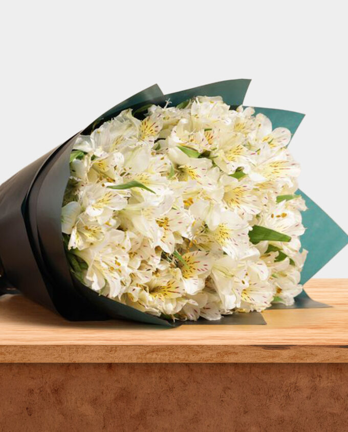 white calm floral vase