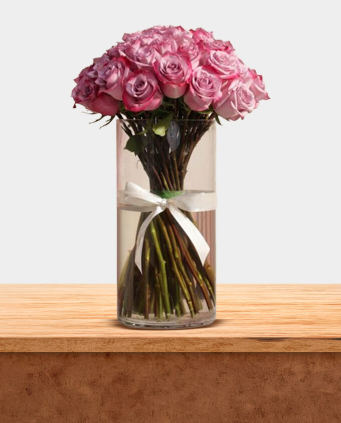 Royal Bloom Purple Rose Vase