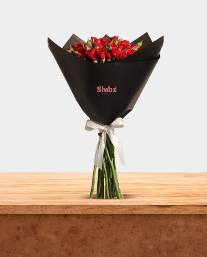 Scarlet Charm Baby Rose Bouquet