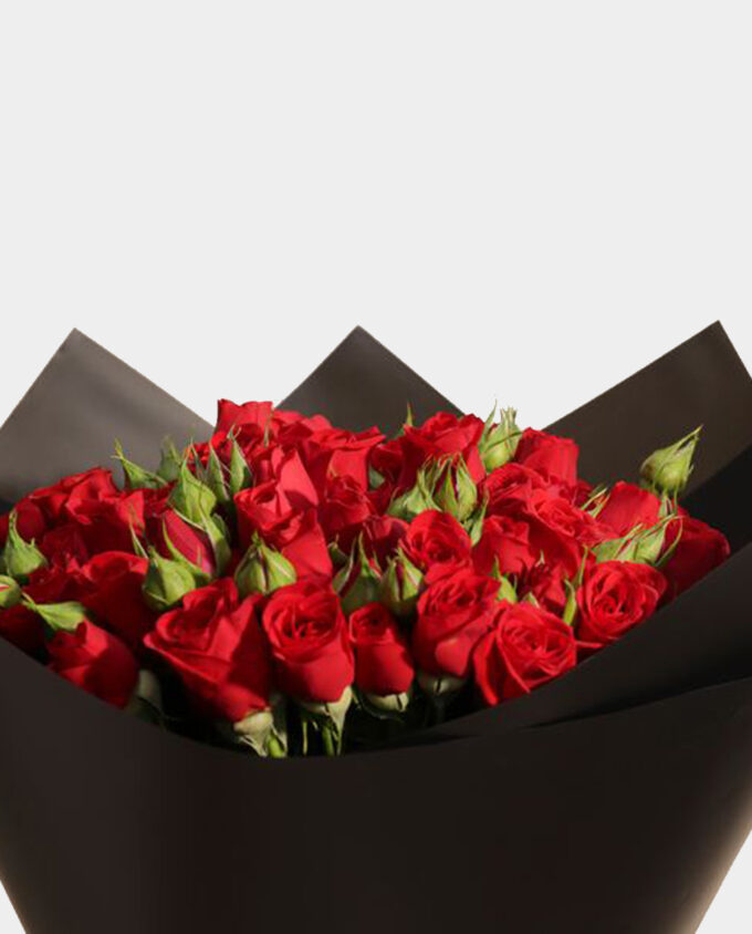 Scarlet Charm Baby Rose Bouquet - Image 2