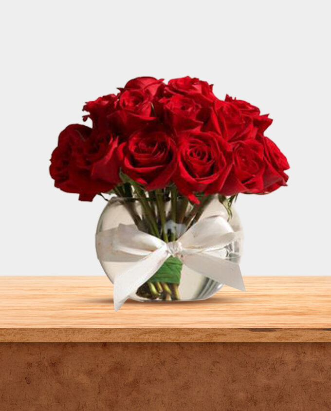 Scarlet Grace Rose Vase