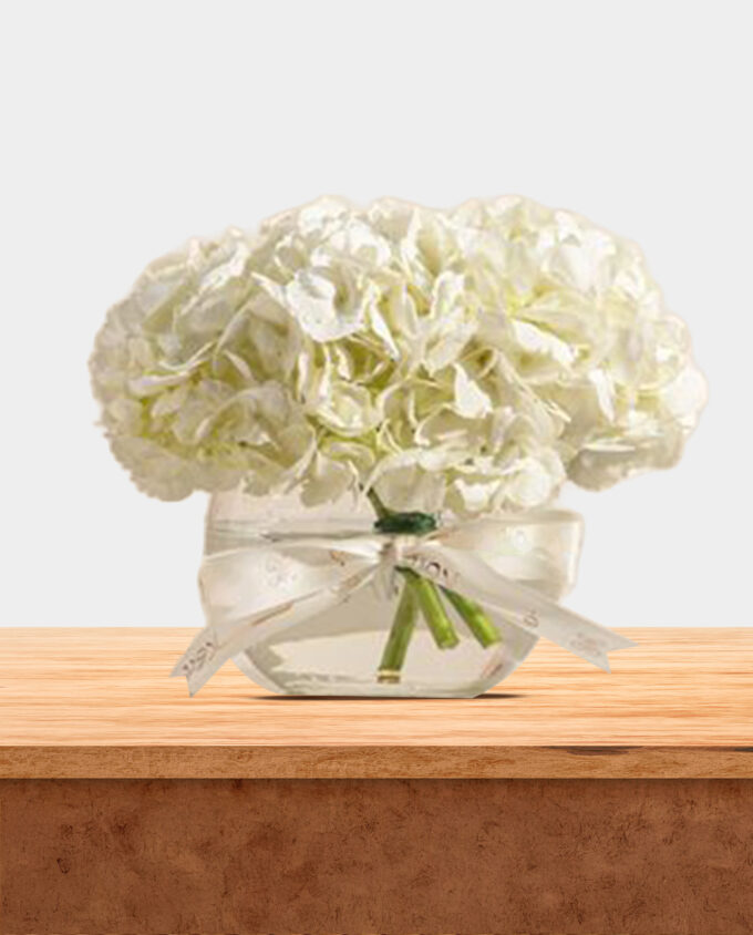 Serene Snowfall Hydrangea Vase