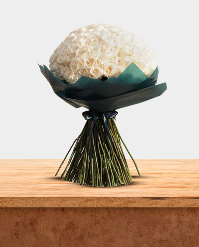 royal white rose grand bouquet - Image 3