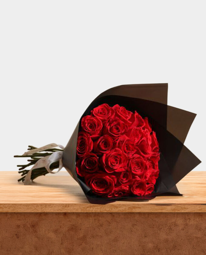 Velvet Flame Rose Bouquet