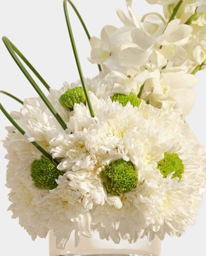 crystal white lily vase